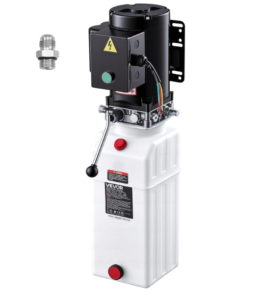 VEVOR 10 Quart Hydraulic Pump, 2.2KW Hydraulic Dump Trailer Pump Single Acting, 3200 PSI Max Relief Pressure, 1.7 GPM Flow Rate, AC220-240V Hydraulic Power Unit Car Lift (Vertical Installation)