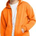 Hanes mens Zip-up Hoodie, Ecosmart Fleece Full-zip Hoodie for Men, Hooded Sweatshirt (3X-Large, Safety Orange)
