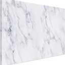 Navaris Magnetic Dry Erase Board - 24 x 36 inches Decorative White Board for Wall with Printed Design, Includes 5 Magnets and Marker - White Marble
