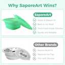 Pack Of 2 SaporeArt Ice Face Bowl, Upgraded Wider & Deeper Collapsible Silicone Facial Ice Bath Bowl with Built-In Ice Mold, Soothes Puffiness & Redness, Ideal for Home and Travel