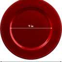 Okllen 12 Pack Plastic Round Charger Plates, 13" Red Beaded Charger Plates Decorative Dinner Chargers, Embossed Charger Serving Plates for Wedding, Catering Event, Tabletop Decor