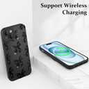 LSL Case for iPhone 15 Black Ribbon Bow Pattern Print Design Soft TPU Full Camera Lens Anti-Drop Anti-Scratch Shockproof Protective Slim Cover for Women Girls