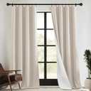 RYB HOME 4 in 1 Set Dust Filter - Soundproof - Blackout - Insulating, Energy Efficiency Linen Curtains for Kids Bedroom Living Room Divider Apartment Hotel Office Theatre, Taupe, W 52 x L 84, 2 Pcs