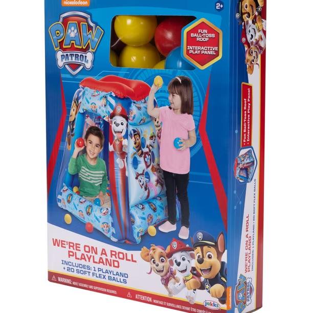 Paw Patrol Preschool Indoor Inflatable Ball Pit Playland Includes 20 Soft Flex Balls Child 2 Years Blue
