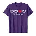 PS I Love You Day Valentine's Day Purple Heart Women Men Kid T-Shirt XL Ladies