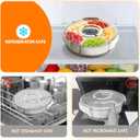 Divided Serving Tray with Lid and Handle, Stackable Snackle Box Container for Fruits Candy Organizer, Portable Spinning Rounded Veggie Tray for Kitchen, Party, Trave and Picnic-1 PACK