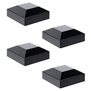 Aluminium Fence Post Caps for True 2" x 2" Fence Posts, Aluminum, Metal,Wood,Mailbox Posts, Pyramid Post Cap Cover Pressure Fit- Black (12 Pack)