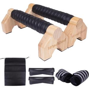 Solid Wood Parallettes Push Up Bars for Home & Gym, Durable Wooden Calisthenics Equipment with Non-Slip Grip, Full Body Strength & Balance Training