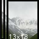 13x18 Picture Frame Black for Wall Mounting Set of 3, Horizontal and Vertical Formats for Wall Hanging, Wood 13x18 Frame, Black, 3 Pack