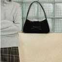 Small Shoulder Bags for Women Suede Handbag Cute Bow Purse Y2K Suede Hobo Handbag Clutch Underarm Purse
