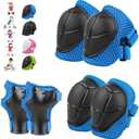 WayEee 6PCS Kids Protective Gear Set, Knee Pads for Kids 3-14 Years Old, Toddler Knee Pads and Elbow Pads, Wrist Guards Set, Skating Cycling Bike Rollerblading Scooter, Upgraded & Durable Material
