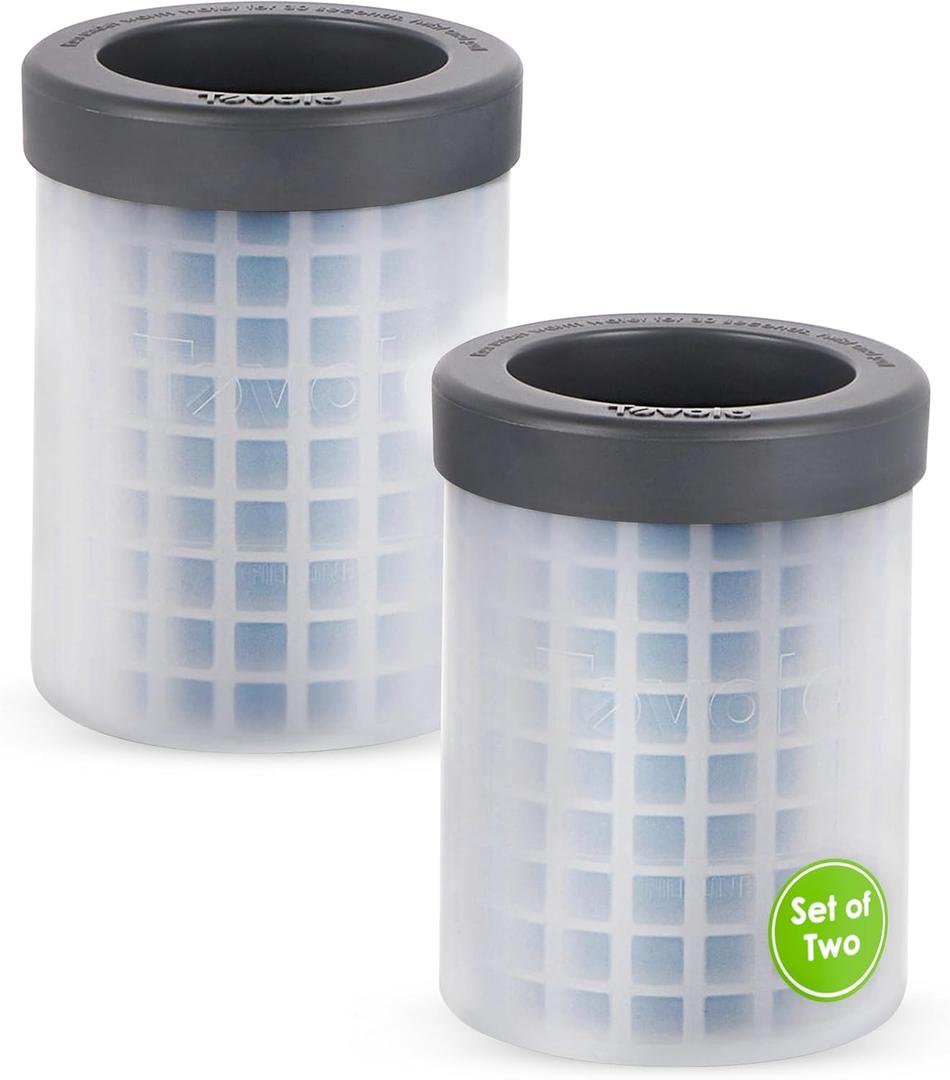Tovolo Mini Ice Cylinder Set of 2  Easy Squeeze and Release Mini Ice, BPA-Free Silicone, 200 Mini Cubes Each, Leak Proof, Dishwasher Safe, Compact Design for Freezer Storage
