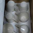 Schliersee 12 OZ White Ceramic Coffee Mugs Set of 6, Stylish Embossed Coffee Cups Set for Coffee, Tea, Milk, Cocoa, Cereal