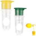 2 x 2pcs Screw Top Lemon Squeezer, 2025 New Manual Juicer Hand Press with Built-In Filter Citrus Lime Orange Handheld Squeezer for Drinks Cooking Cocktails (Yellow, Green)