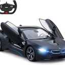 RASTAR Remote Control Car, 1:14 BMW i8 Radio Remote Control Racing RC Toy Car Model Vehicle, Open Doors by RC, MattBlack