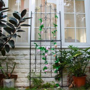 SCENDOR Metal Trellis 86.6" H x 29.5" W Powder-Coated Black Attractive Plant Support Garden Trellis Stylish Garden Addition Lattice Outdoor Yard Dcor Roses Vine Ivy Clematis Trellises Black (86.6 inch-1 pack)
