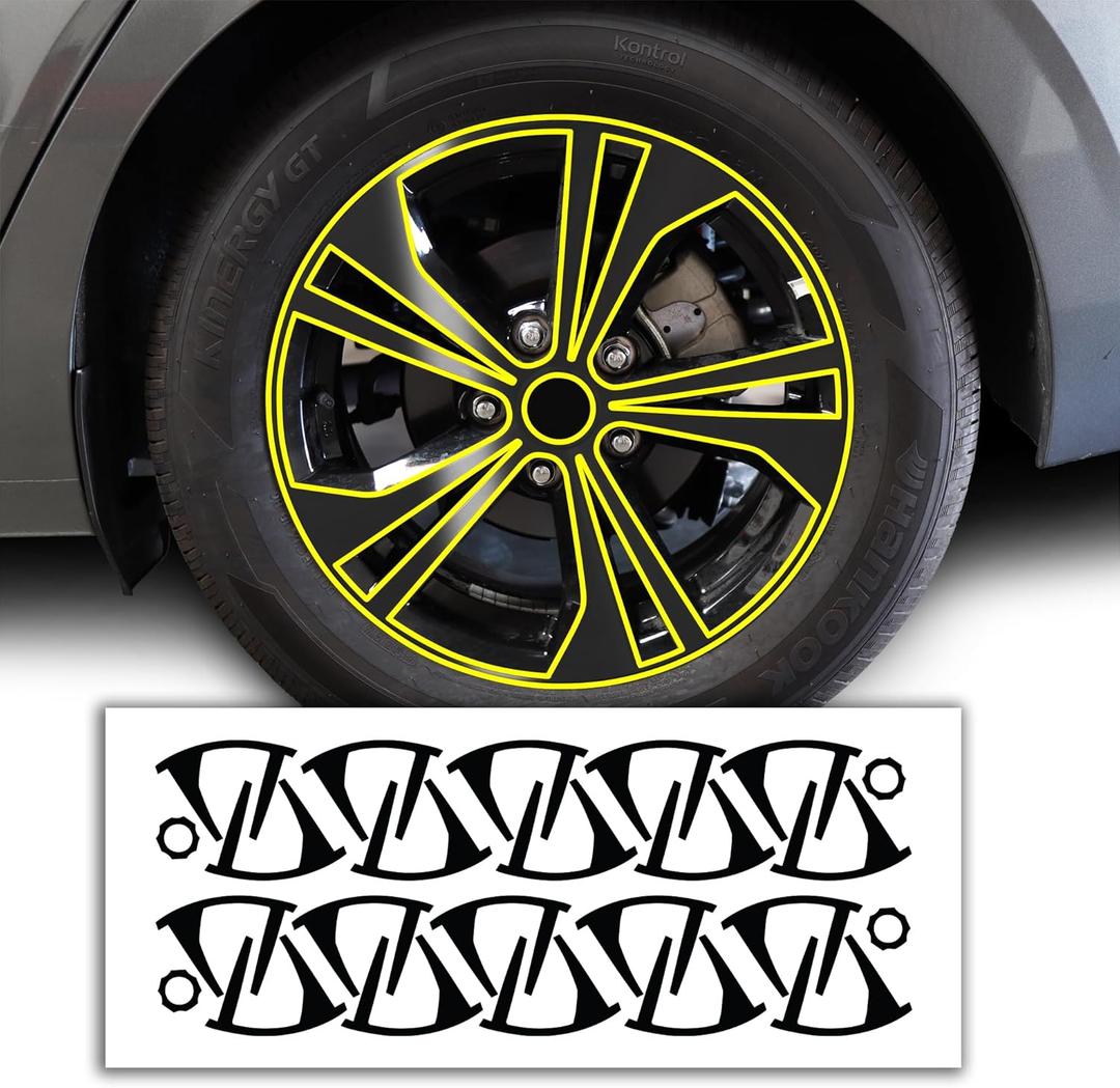 BOGAR TECH DESIGNS for Nissan Sentra 2020-2025 Wheel Rim Chrome Delete Precut Vinyl Trim Overlay, Gloss Black Blackout Look