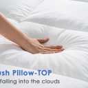 Marine Moon Mattress Topper Queen, Cooling Pillow Top Mattress Topper, Extra Thick Plush Mattress Pad Cover, Overfilled with 7D Down Alternative, Relief Back Pain, Soften Hard Mattress, 80'' x 60''