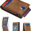 furid Card Wallet For Men Slim: Smart Rfid Minimalist Front Pocket Pop Up Wallet with ID Window - Gifts for Husband Father at Birthday Anniversary