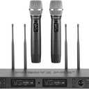 Phenyx Pro Wireless Microphone System, True Diversity Dual Cordless Mic Set, Professional UHF Handheld Wireless Microphones w/Auto Scan, 2x1000 Channels, 328ft for Stage & Studio (PTU-2U-2H)