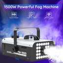 Fog Machine Halloween Outdoor Indoor, 1500W Smoke Machine Fog with 24 LEDs Strobe Lights and Remote for DJ Party Disco Stage Wedding