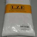 L.Z.E White and Gold Sheer Curtains 90 Inches Long, Elegant Curtains with Design, Light Filtering Window Treatment for Living Room Bedroom Dining Room Nursery, Grommet Drapes, 2 Panels Set