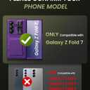 for Samsung Galaxy Z Fold 7 Wallet Case with Stand, Built-in Hinge Protection & Slide Camera Lens Cover & Card Holder & Screen Protector, Hard Protective Phone Case for Samsung Z Fold 7, Purple