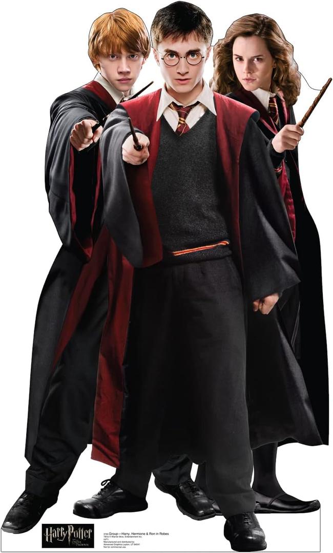 Cardboard People Harry, Hermione & Ron in Robes Life Size Cardboard Cutout Standup - Harry Potter and The Order of The Phoenix