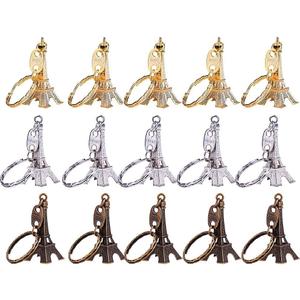 Outus 15 Pieces Eiffel Tower Keyring Retro Adornment French Souvenirs Keychains