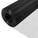 TUSON Black Hardware Cloth 1/2 inch 16 inch x 50 Foot 19 Gauge - Black Vinyl Coated Welded Wire Mesh Roll Chicken Wire Fencing Garden Fence Tree Guard Hardware Mesh Wire Fence Roll
