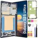 AMOLED Galaxy S25 Ultra Screen Replacement for Samsung Galaxy S25 Ultra 5G LCD Screen Touch Digitizer Display with Frame Tool kit Ultrasonic Fingerprint S938U Black US Version (Titanium Black)