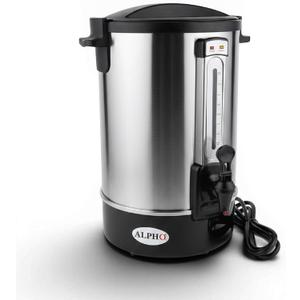 ALPHA LIVING 8L Electric Coffee Urn – Stainless Steel Electric Kettle Percolator Coffee Pot – Ideal Hot Beverage Dispenser for Catering, Hotels, Restaurants –Leak-Proof Tap