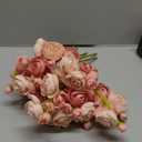 18pcs Mini Ranunculus Artificial Flowers (1.5" Head) - Premium Faux Silk Filler Flowers for Wedding Bouquet, DIY Centerpieces - Vibrant Green Stems (Fresh Look) - Dusty Rose