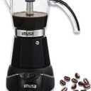 IMUSA 6 or 3 Cup Electric Espresso Maker with Cool-touch Handle, Black