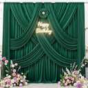 10 ft x 10 ft Wrinkle Free Hunter Green Backdrop Curtain for Parties, Polyester Dark Green Photo Backdrop Drapes 2 Panels 5x10ft for Baby Shower Wedding Birthday Party Photography Curtains