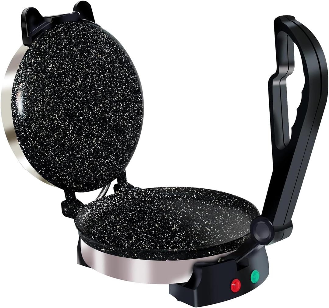 Roti Maker Machine - Electric Tortilla Press with Non-Stick 8.5inch Plates and Durable Handle, Auto Temperature Control Chapati Maker Machine with Indicator Lights with 110V UL-Certified Plug