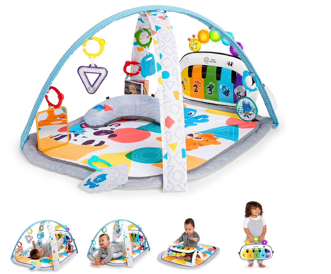 Baby Einstein 4-in-1 Kickin' Tunes Music and Language Play Gym and Piano Tummy Time Activity Mat