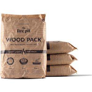 TIKI Wood Pellet Pack 4-Pack Wood Pellets for Smokeless Fire Pits, Easy-to-Use Fire Pit Fuel for Outdoor Heating & Camping, 30+ Minute Full Flame Fire, Made in The USA