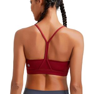 RUNNING GIRL Sports Bras for Women,Y-Back Medium Support Workout Sports Bra Padded Racerback Supportive Bras Push up(WX3048 Red XL)