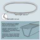 5/8 x 148'' V-Belt Replace for Exmark 99-4627,99-4627-SL, 54 Deck Belt for Husqvarna 196103 532196103 587686701, Ariens 21546382 AYP 196103 Craftsman 33155 Kevlar Lawn Mower Belt (196103)