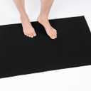 Cotton Paradise 100% Cotton Non Slip Bath Mats for Bathroom, 17x24 inch Soft Absorbent Quick Dry Machine Washable Floor Bath Mat, Black
