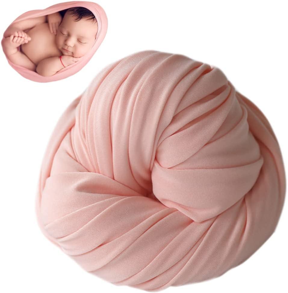 Newborn Photography Props Swaddle Newborn Wraps for Baby Boys Girls Infant Baby Photo Props Shoot Stretch Blanket (Cloudpink)