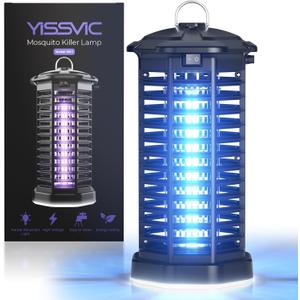 YISSVIC Bug Zapper Outdoor Indoor Waterproof Electric Mosquito Lamp Fly Zapper Killer Effective 4200V Plug in for Home Patio Office Courtyard (One-Light Control Bug Zapper)