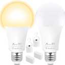 AmeriTop Rechargeable Emergency LED Light Bulb - 2 Pack A19 Battery LED Bulbs for Power Outage Camping Outdoor Activity Hurricane 850 Lm 9W 60W Equivalent E26 Base Lighting Bulb (3000K Warm White)