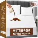 Full Size Mattress Protector, Cotton Waterproof, Soft Breathable, Fits 6-16 Inch Mattresses, White