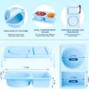 3 Pack Silicone Reusable Snack Containers with Lids, Double Compartment Snackle Box Containers, Salad Dressing Sauce Seasoning Container, Small Mini Food Snack Boxs for Travel, Office, Picnic