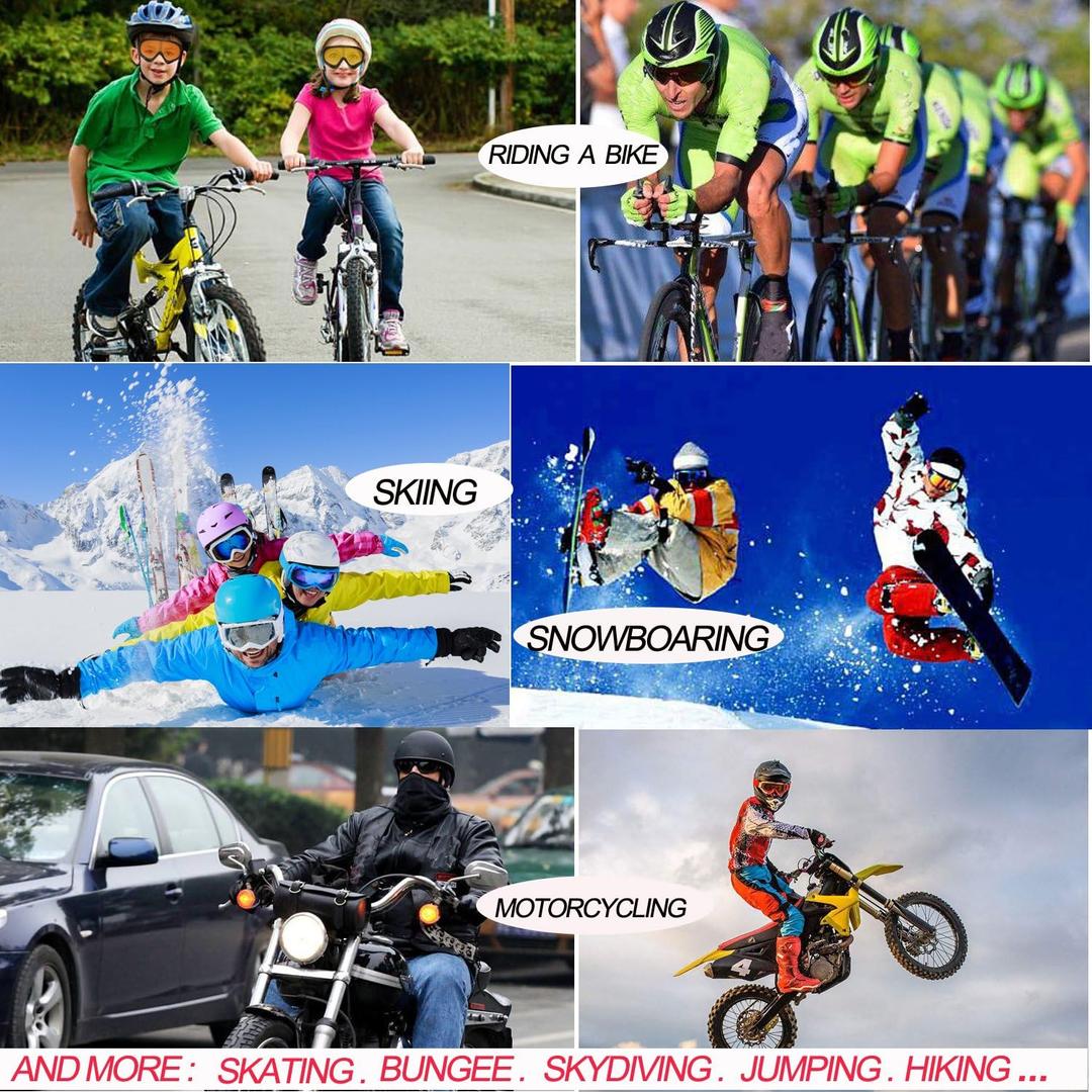 Yidomto Ski Goggles, 2 Pack Anti-Scratch Snow Goggles for Men, Women, Boys, Girls, Kids, Toddlers & Youth, UV 400 Protection for Skiing & Snowboard (Black/Blue/White)