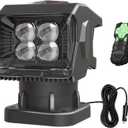 Remote Control LED Spotlight for Truck Search Light 50W Off-Road Light | 360°Automatic Searchlights Waterproof, for Offroad Hunting Camping, Go Outdoor Spot Lights 12V/24V, 5 Strong Magnets Built-in