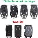 for Chevrolet 2016-2024 Malibu Camaro Trax Traverse Key Fob Cover - White | Compatible with Chevrolet 2016 - 2024 Sonic Cruze Volt Equinox Spark 3/4/5 Buttons Smart Remote Key