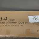 FUIOBYVV Queen Bed Frame, 14 Inch Heavy Duty Metal Platform Bed Frame Queen Size Support Up to 3500 lbs, No Box Spring Needed,Headboard Holes,Steel Slat Support,Noise Free,Easy Assembly